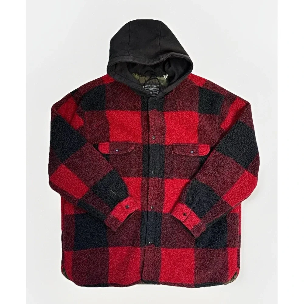 Levi's SHERPA JACKSON‎ OVERSHIRT BANDURRIA CRIMS JACKET 79138-0001 Mens SIZE XXL